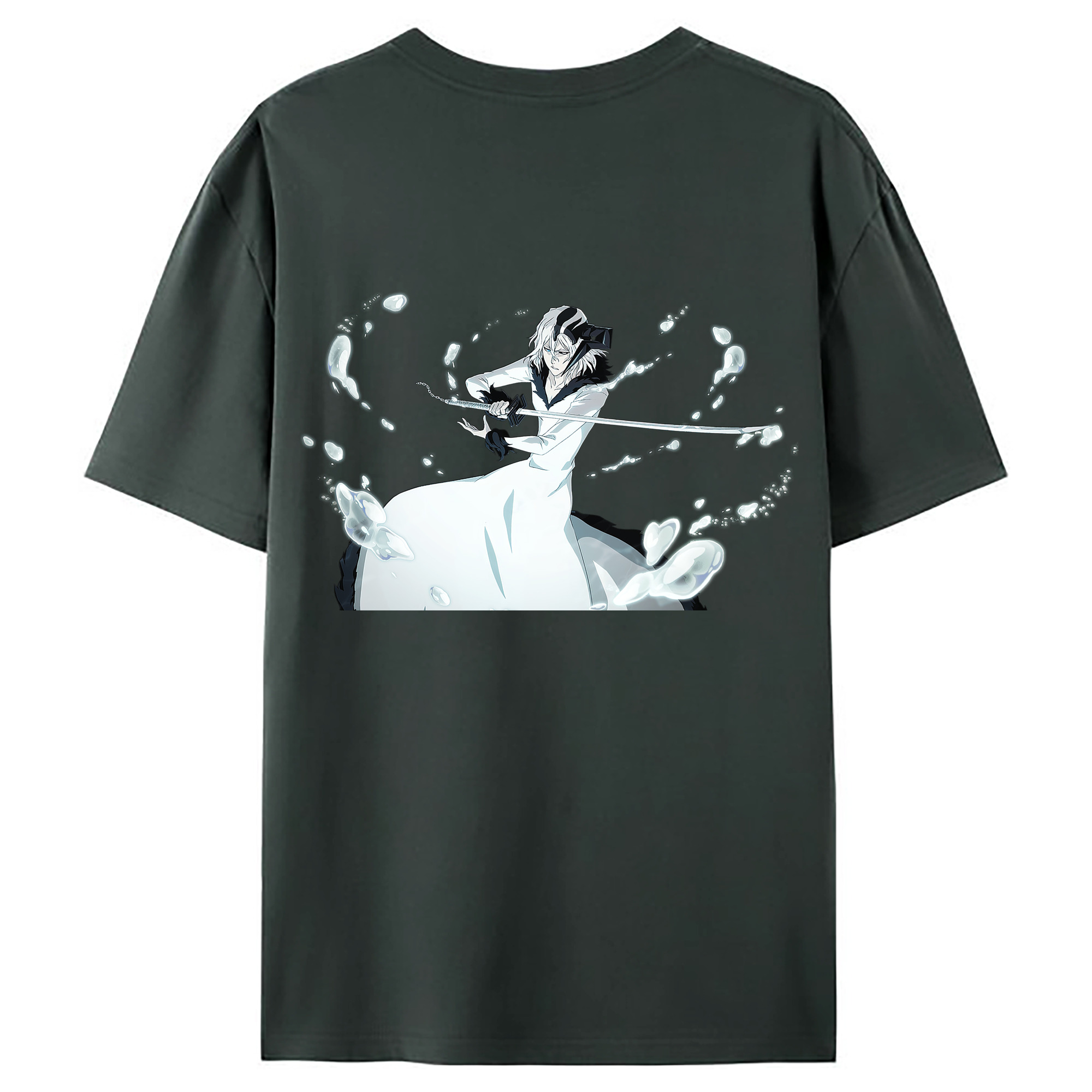 （画像用） ブリーチ 黒崎一護（くろさき いちご）BLEACH Kurosaki Ichigo 綿100％ メンズ半袖Tシャツ（バックプリント） 通気性